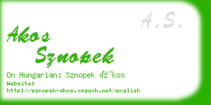 akos sznopek business card